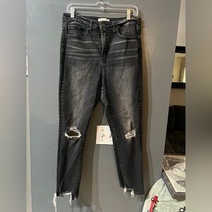 BKE Billie Charcoal Ripped Skinny Jeans